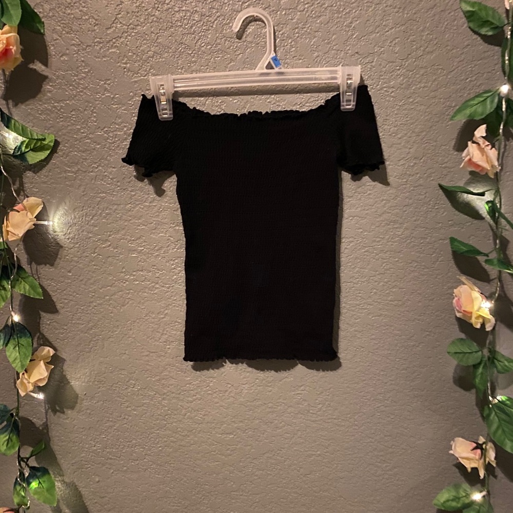 Black off the shoulder top